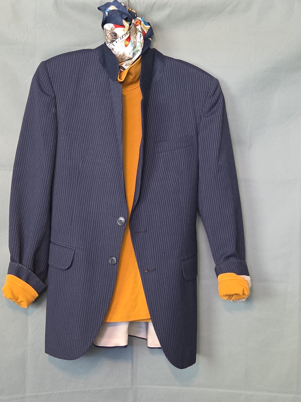 Vintage Orange Turtleneck Knit Sweater